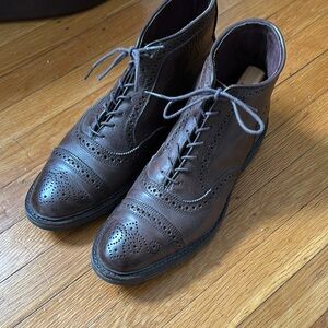 Classic Brown Leather Brogue Boots